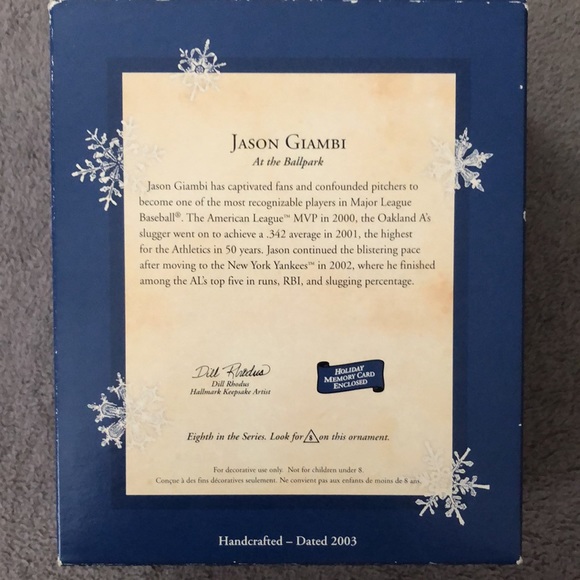 Hallmark MLB Jason Giambi NY Yankees Ornament Collector’s Series 2003 - Picture 6 of 11